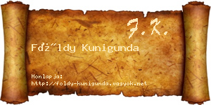 Földy Kunigunda névjegykártya